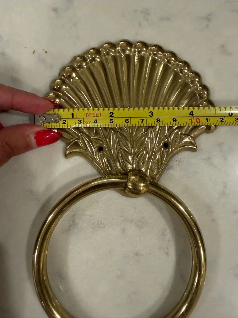 Vintage brass decorative towel rings